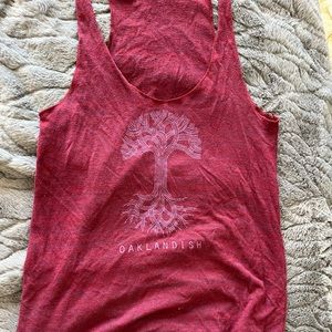Oaklandish wine red halter tee size medium